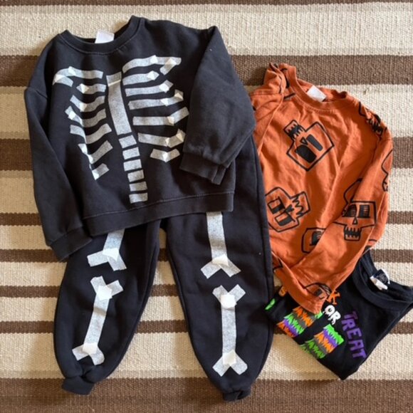 Halloween Skeleton Matching Sweatshirt Zara Set 4T Zara Lot - Picture 9 of 10